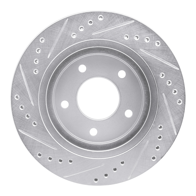 Buick Regal Brake Rotor (1) - Front Right - R1 Concepts - Drilled & Slotted - Silver - `94-`01